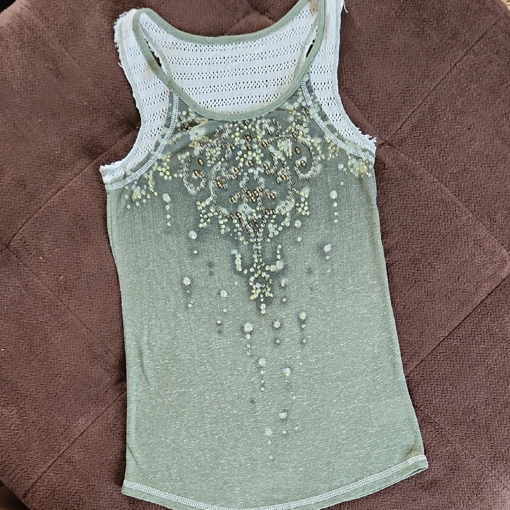 Miss Me Green Embellished Camisole